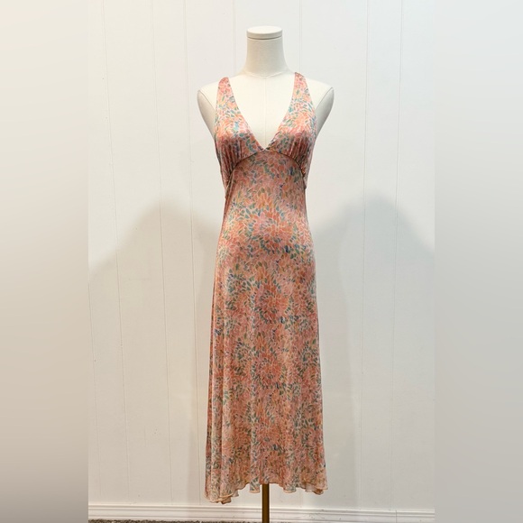 Free People Intimately Coral Nowhere To Be Slip Dress Pink Silky XS - Picture 7 of 11